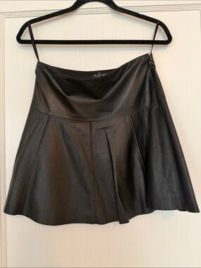 Club Monaco Black Leather Skirt
